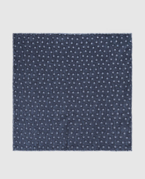 Brunello Cucinelli Blue polka dot silk scarf MX8720091