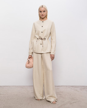 Max Mara Beige MXMCAREZZA linen and silk jacket MXMCAREZZA