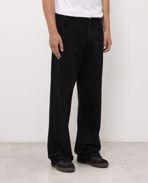 Maison Margiela MM6 Black pants with logo embroidery SH0KA0077M25025