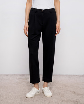Marco Pescarolo Black wool pants Zeza ZEZAD53Y19