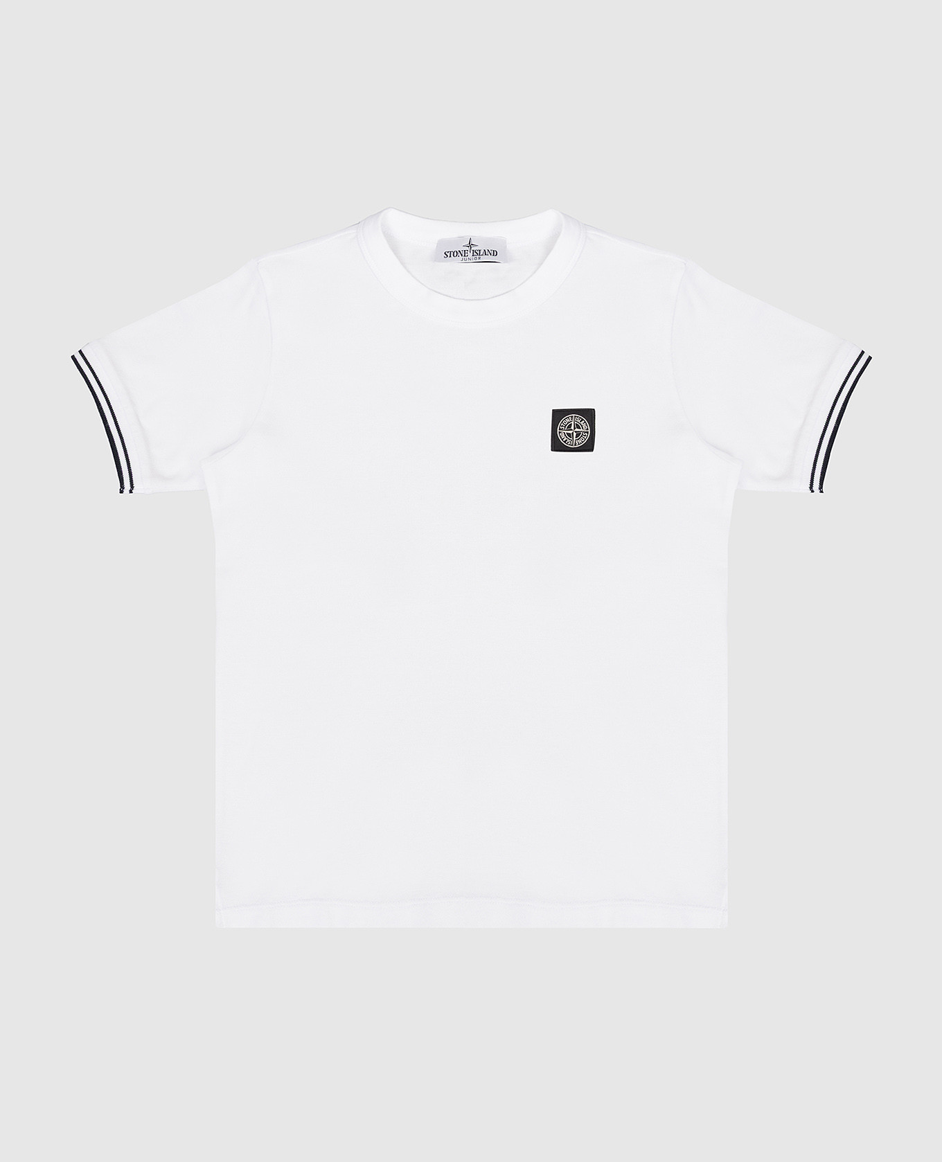 Children's white T-shirt with logo patch