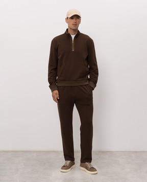 Brett Johnson Brown sweatshirt with zipper FW26J07JAR10CHE