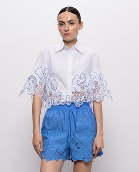 Ermanno Scervino Life White cropped linen shirt D484K304ZQR