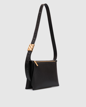 Off-White Black leather bag with logo print OWNN18MS26LEA001
