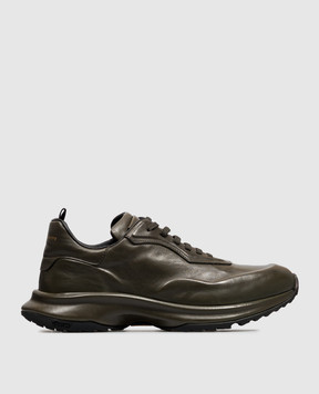 Officine Creative AXIS khaki leather sneakers AXIS101