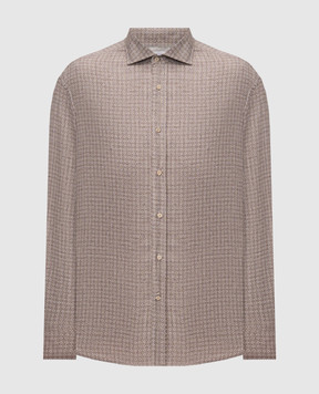 Brunello Cucinelli Brown printed shirt MA6910627