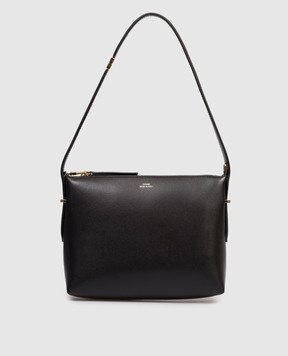 Toteme Black Bevel leather bag with logo print 253WAL0090LE0025