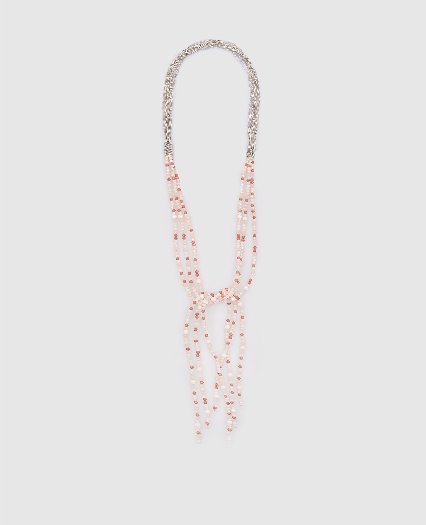 Pink necklace with monil chain