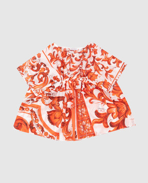 Dolce&Gabbana Children's beach dress in Majolica print LB7A40G7P4DS