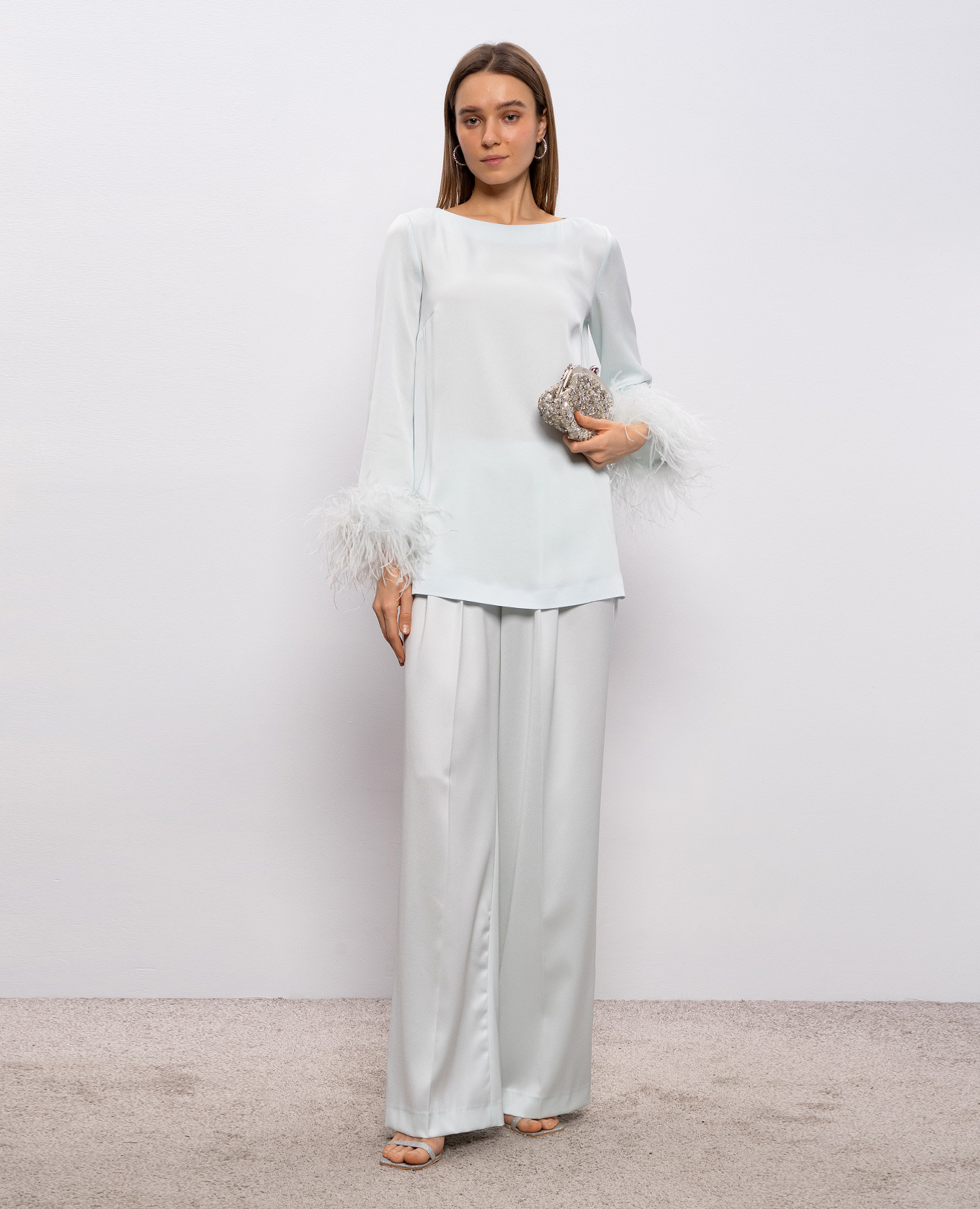 

Blue straight-leg pants Twinset, Light blue