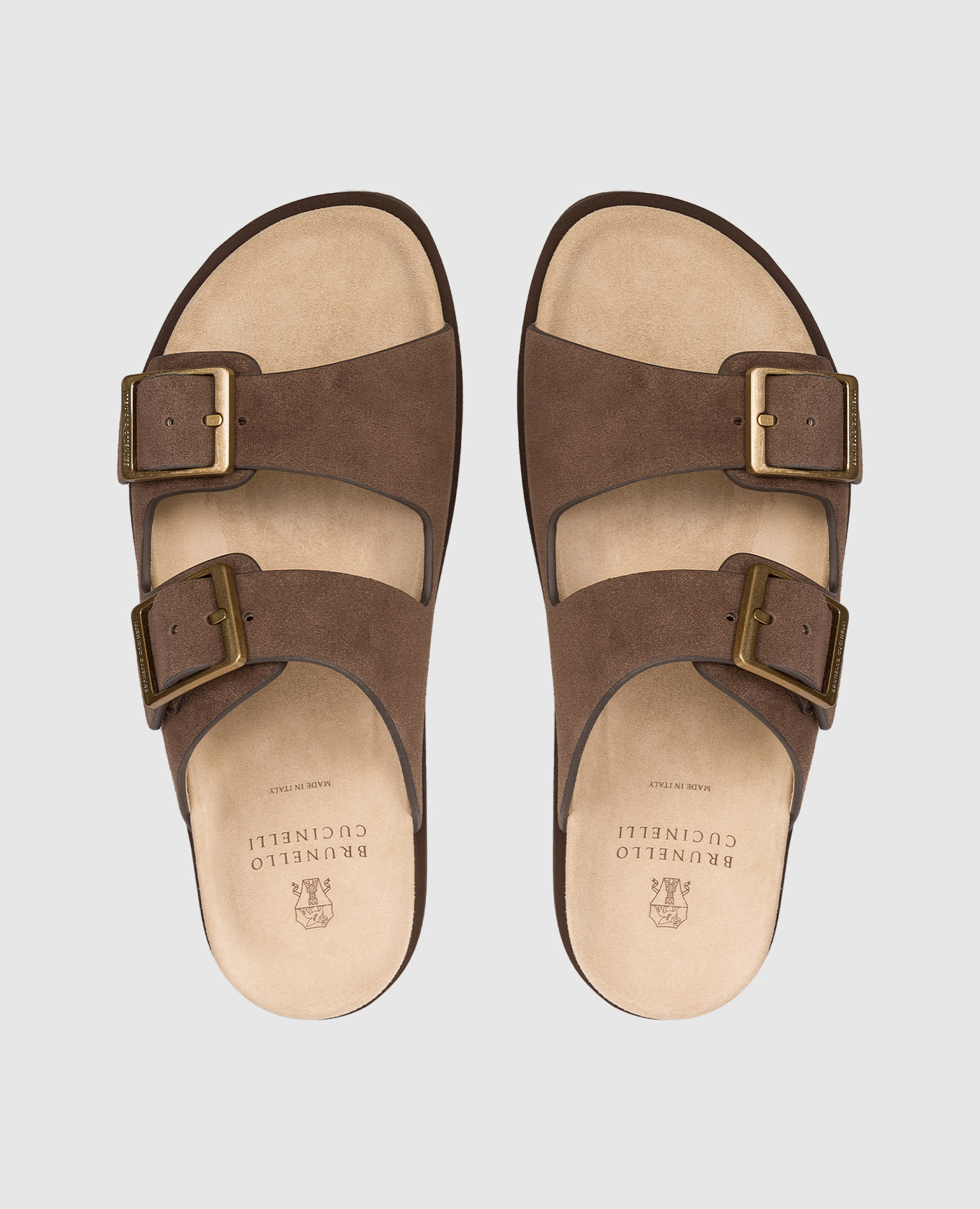 

Brown flip-flops with logo engraving Brunello Cucinelli