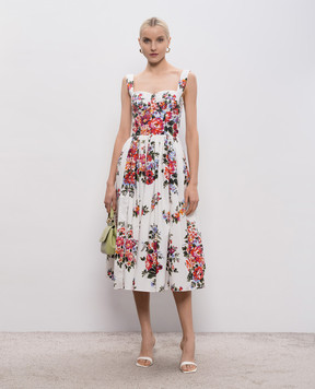 Dolce&Gabbana White printed bustier dress F6TTGTHS5UU