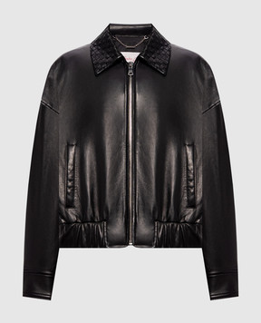 Babe Pay Pls Black leather jacket 2617WETWHITE