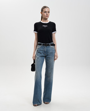 Versace Black t-shirt with logo print 10226561A16685