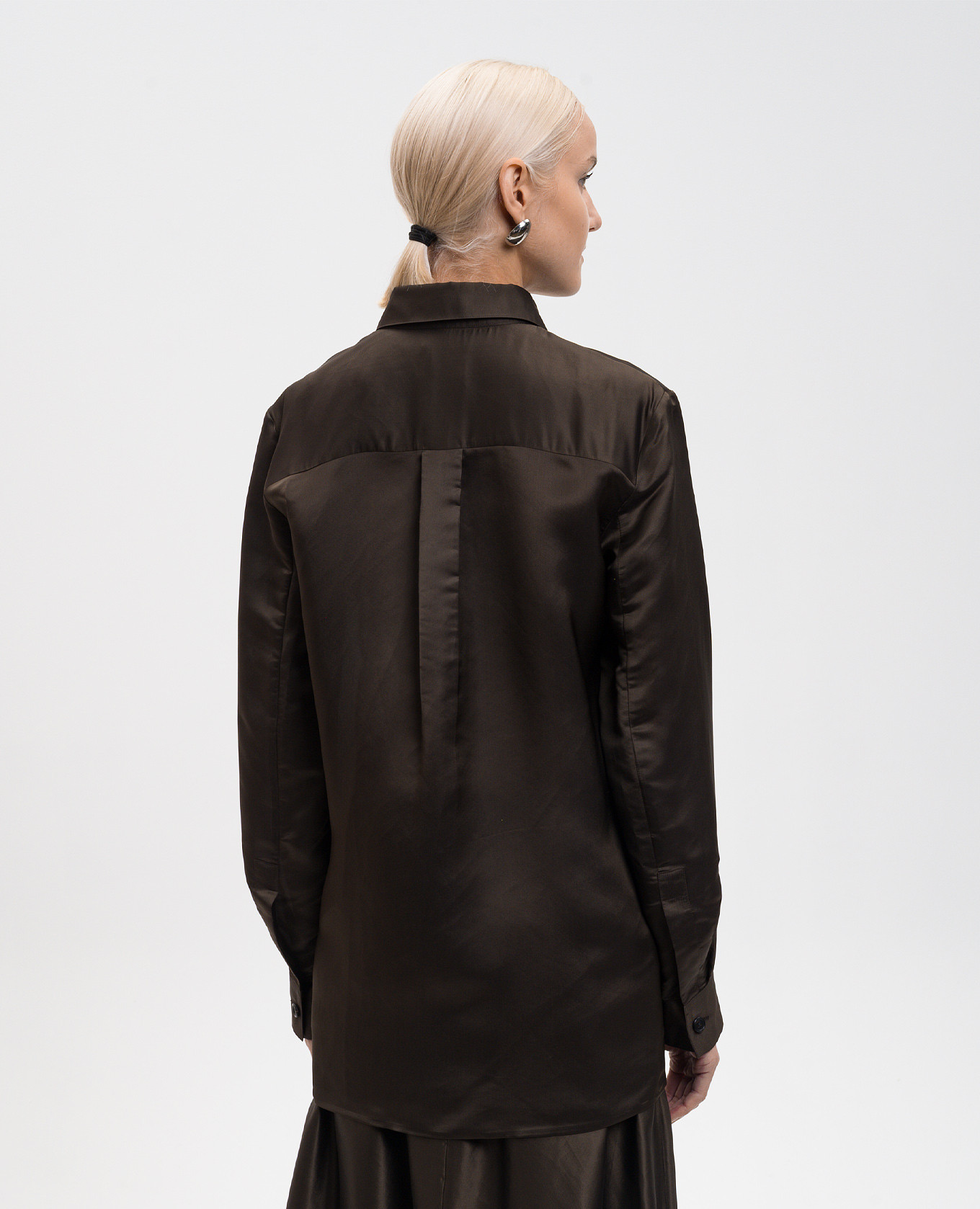 Auryn silk shirt in khaki Khaite 4