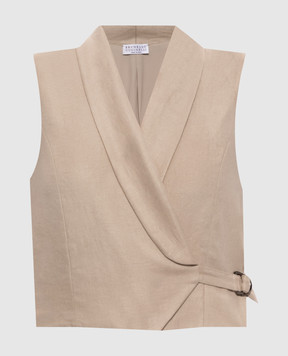 Brunello Cucinelli Beige linen vest MH527HG606