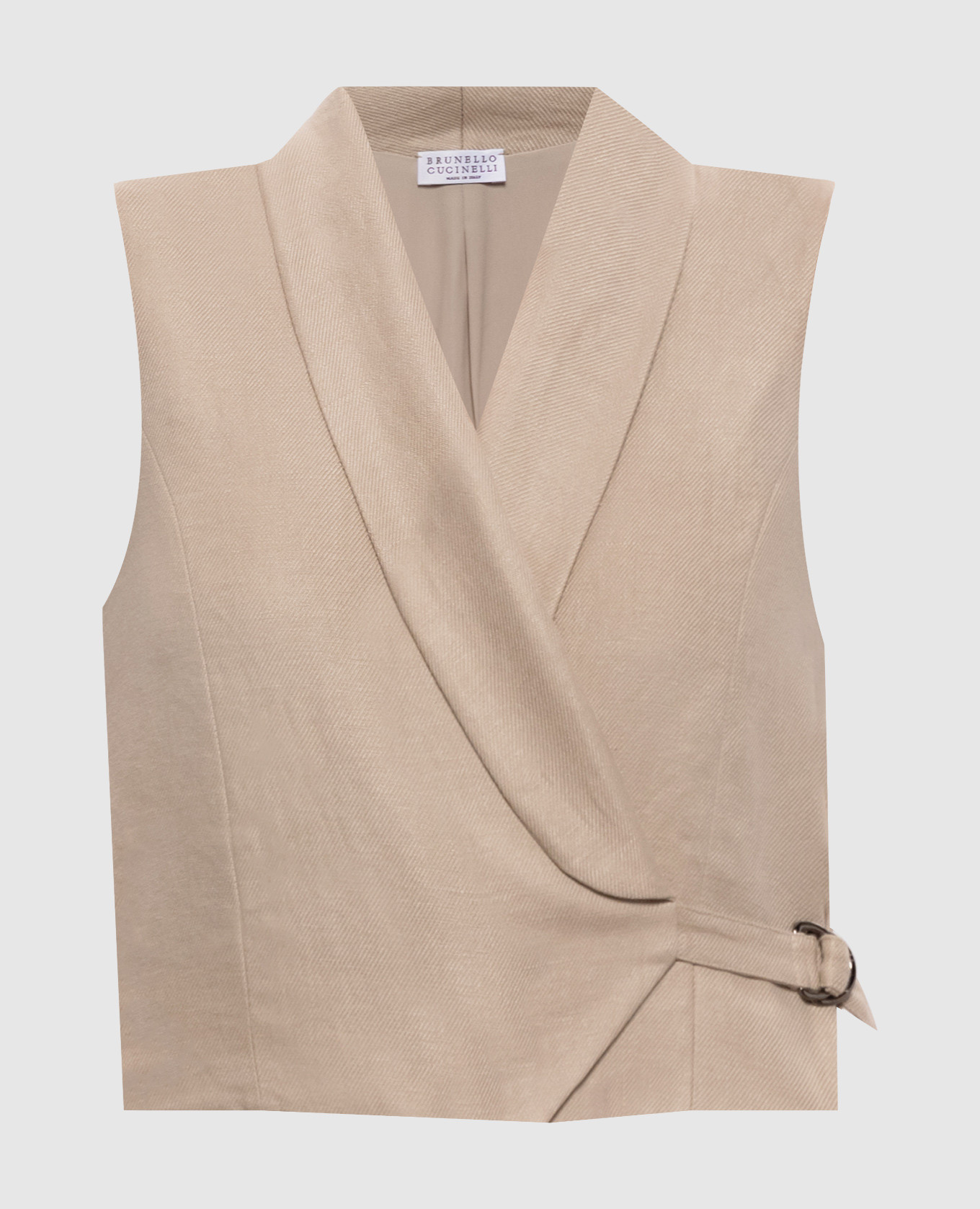 Beige linen vest