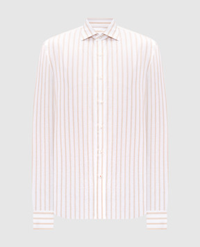ISAIA White striped linen shirt IM10TCC1014