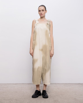Y`S Yamamoto Beige jumpsuit with metallic spray effect YKD04006