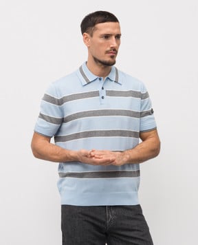 Iceberg Blue striped polo shirt A0029503