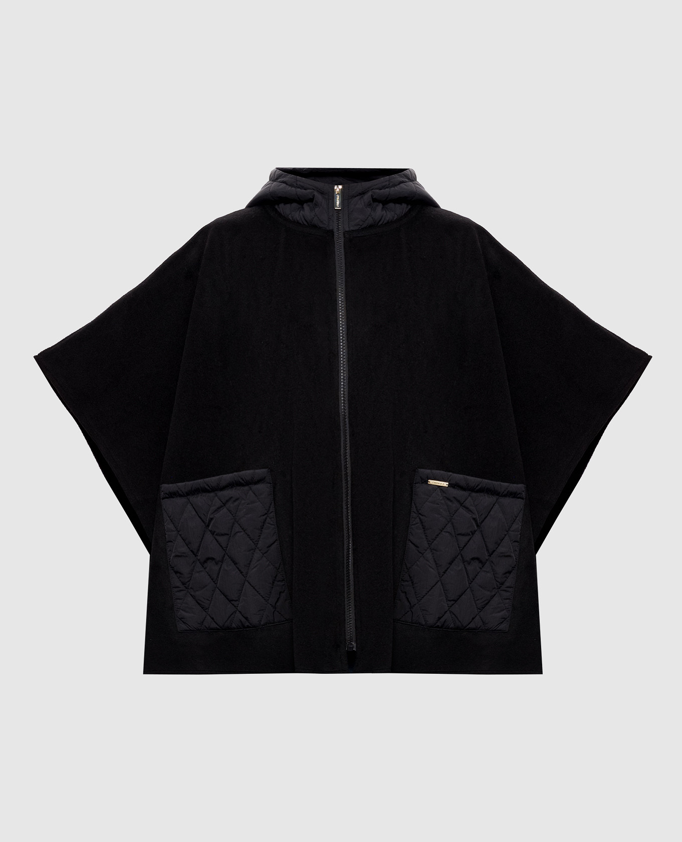 Black poncho with hood