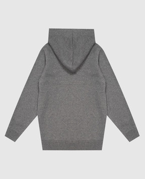 Off-White Big Bookish Stamp Kids' Gray Fleece Hoodie 44BHU001F26K001
