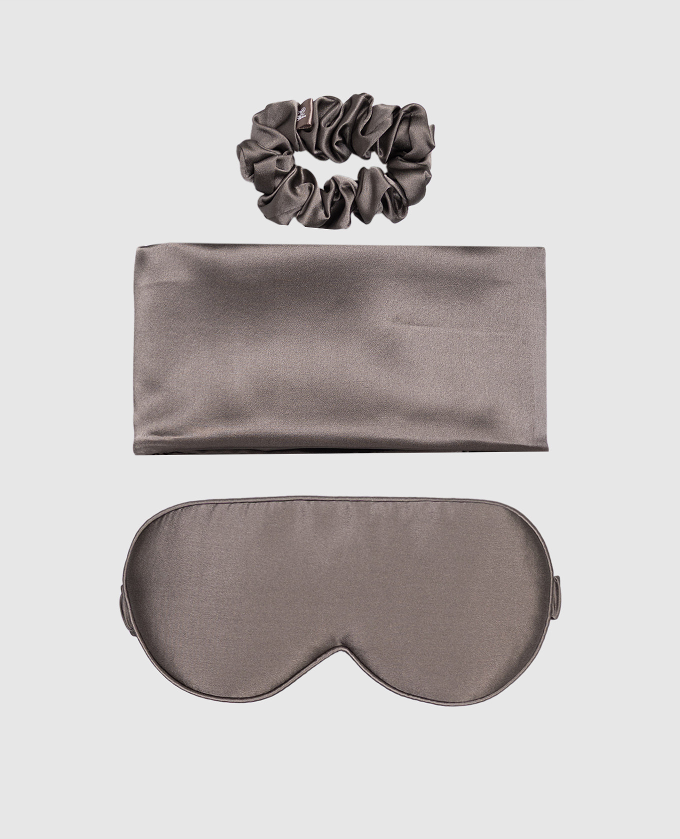 

Gray sleep set with mask, pillowcase and silk elastic band Dore & Rose, Grey
