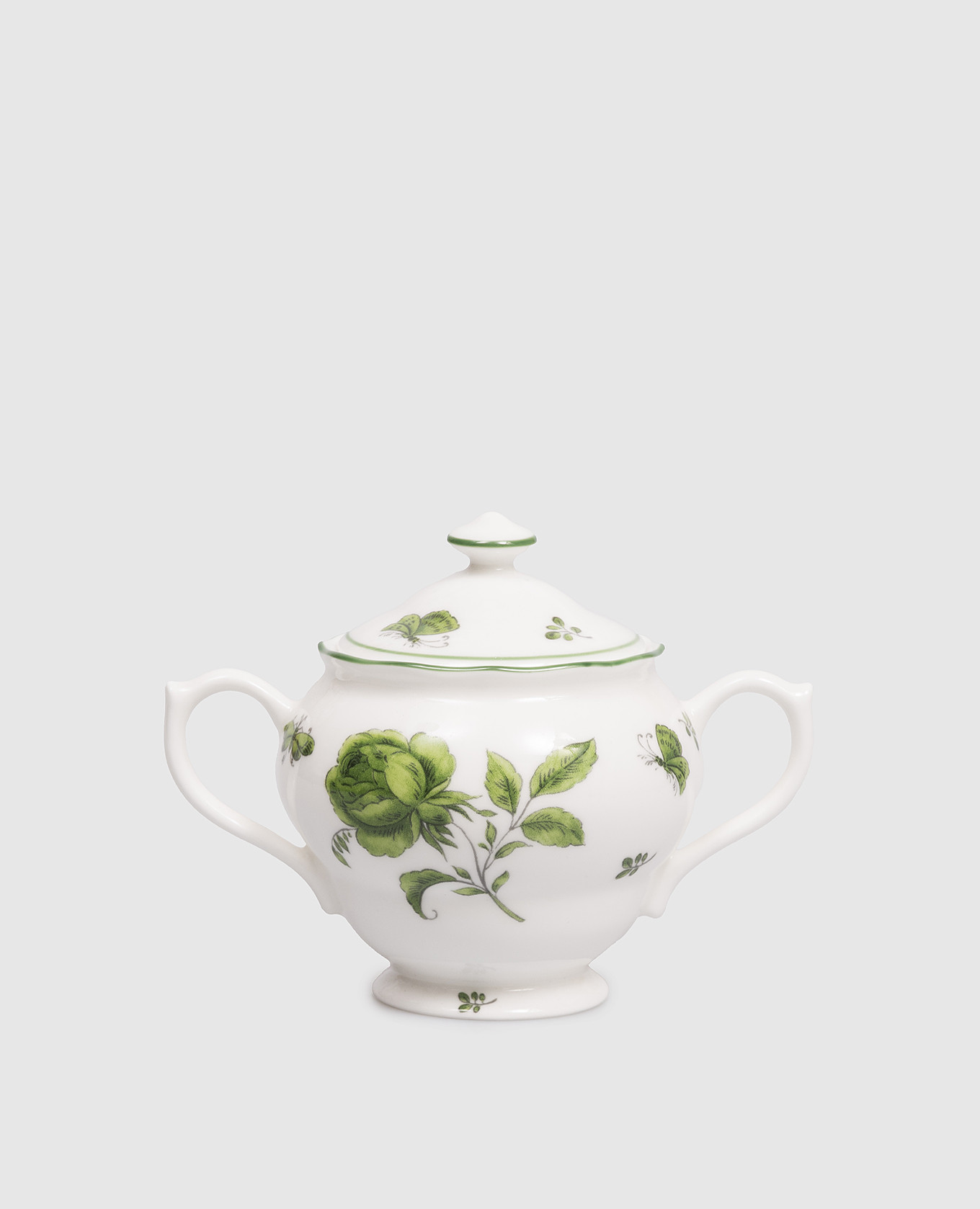 

White porcelain sugar bowl with lid Rosa Rosae Geminiano Cozzi 1765