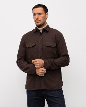 Cashmere&Whiskey Brown shirt with woven pattern 43752091148