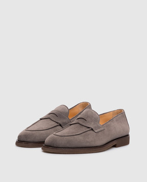 Brunello Cucinelli Gray suede loafers MZUSOLE670