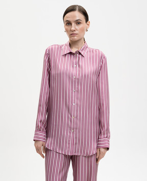 Asceno Pink London striped silk blouse T001F04C506