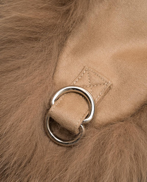 Yves Salomon Enfant Children's brown fox fur earflap hat 23WEA017XXWO2W