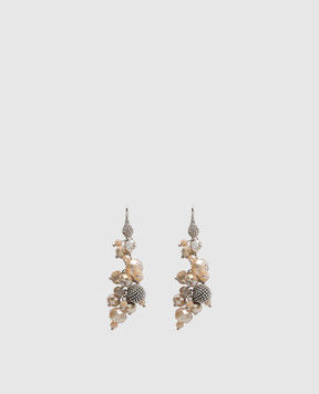 Peserico Beige earrings with beads E35547C0CC976