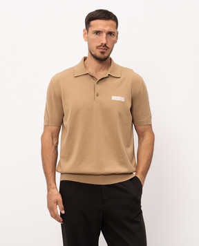 Givenchy Beige polo shirt with logo patch BML0144YPF