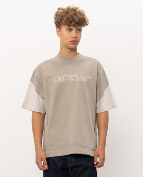 Off-White Grey T-shirt with logo print 44MAA120F26J01D