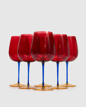 La Reine Set of red JOY gin glasses 6 pcs JOYGINTONIC