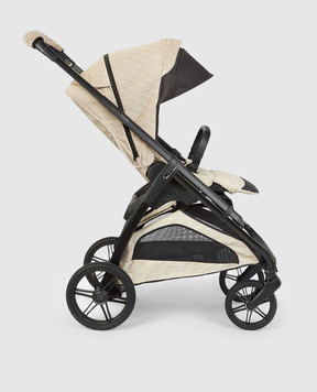 Fendi Beige baby stroller with FF brand pattern BUV024ASPW