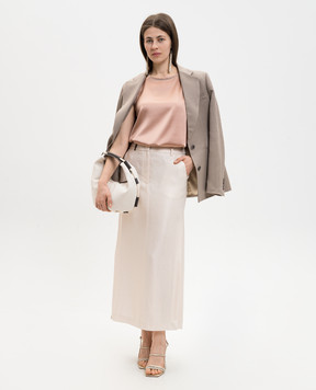 Peserico Pink silk top with monil chain E08893D02372