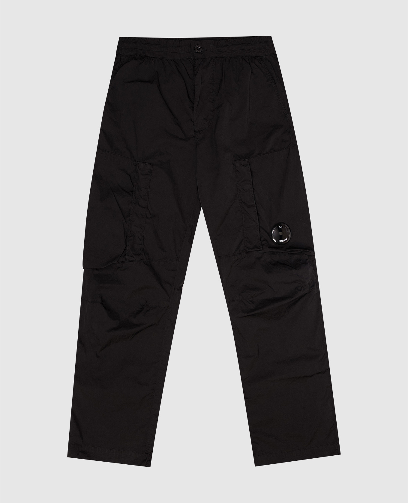 

Kids' black cargo pants with logo patch C.P. Company