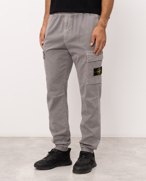 Stone Island Grey joggers with logo patch L2S153100033S00L1