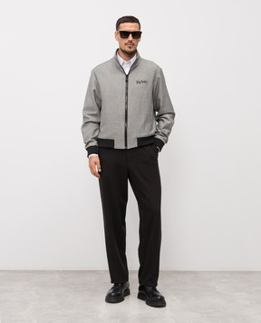 Balmain Black wool jacket with logo GH1TFB11VI56