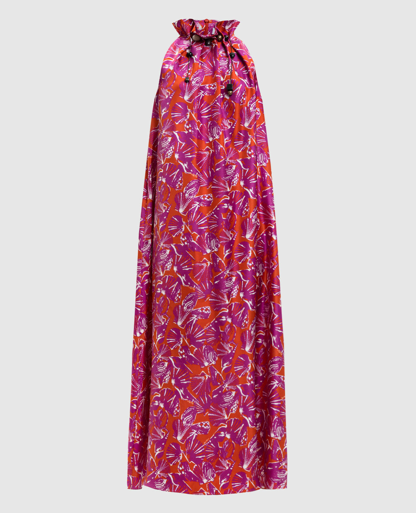 Purple printed silk dress