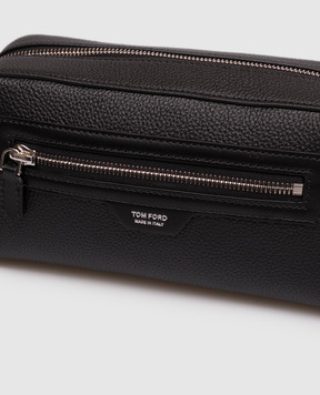 Tom Ford Black leather toiletry bag with logo print Y0356LCL213S