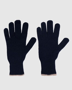 Brunello Cucinelli Blue cashmere gloves M2293118