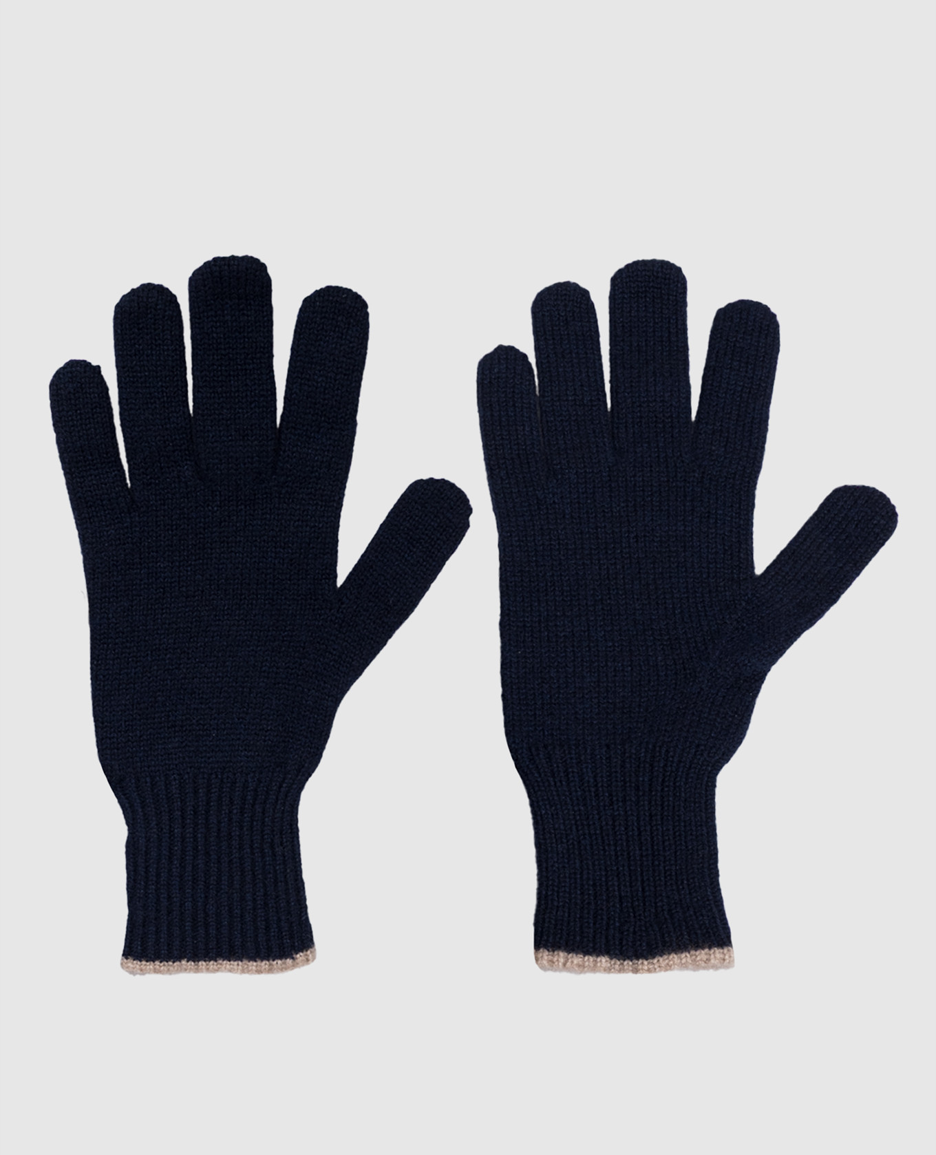 Blue cashmere gloves