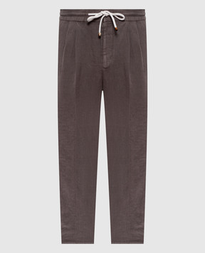 Brunello Cucinelli Brown linen pants M243DE1710