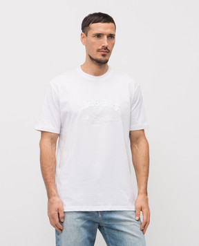 Iceberg White T-shirt with logo embroidery F0406325