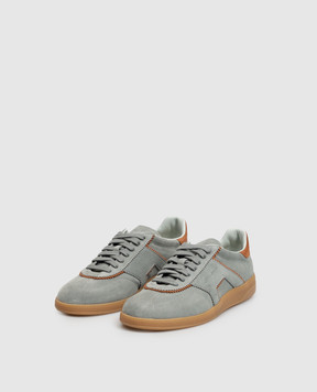 Santoni Grey suede sneakers with embossed logo WBPL61463FARTUBY