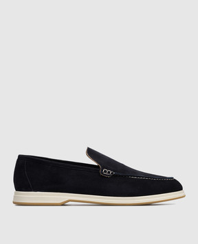 Enrico Mandelli Blue suede loafers 0YACHT7415