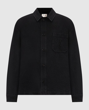 Saint Laurent Black denim jacket with embroidery A007M4Y07YD